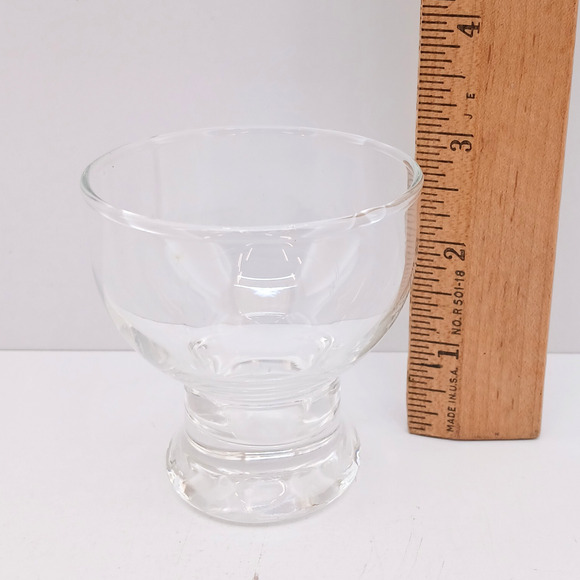 Vintage Clear Glass Dessert Sherbet Cups – Set of 4 Footed Bowls 2.75" Tall - Picture 3 of 4
